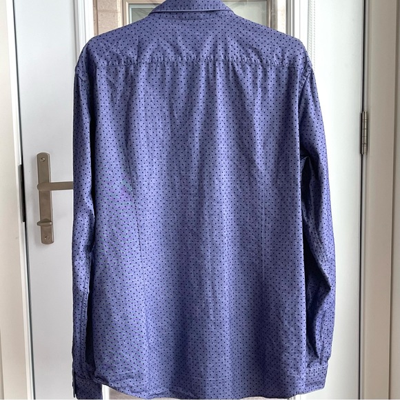 Hugo Boss Ridley Slim Fit Dot Print Mens Dress Shirt XL - Picture 2 of 13